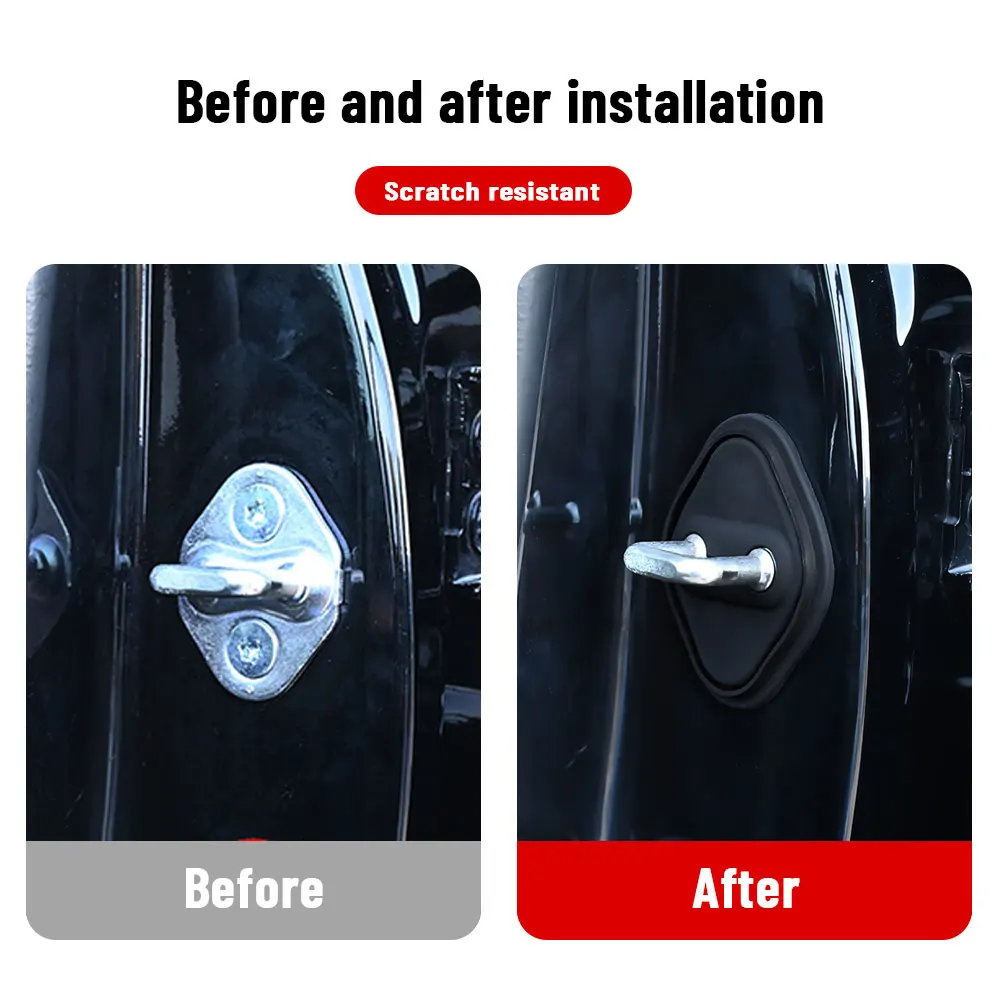 For TOYOTA RAV4 2013-2024 Car Door Shock Absorber Door Lock Protector Silicone Auto Door Lock Latches Cover Accessories