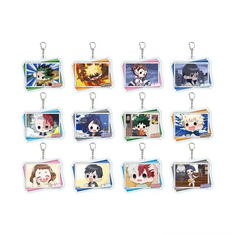 Hot Anime My Hero Academia Acrylic Keychain Student Backpack Pendant Accessories Halloween Decoration 6cm