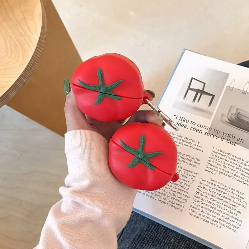 

Cartoon Tomato Silicone for Sumsung Galaxy Buds 4/4 Pro Case Earphone Accessories Soft Shell Protective Sleeve Funda with Hook