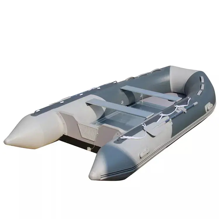 

3m 3.2m Pvc Aluminum Floor Inflatable Boats Heavy Duty Fishing Boat With Outboard Motor For 3 Person