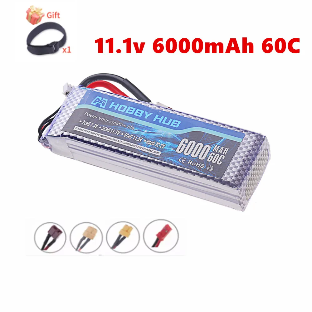 3s 11.1v 6000mAh lipo Battery For RC remote control aircraft toys helicopters Airplanes cars Boat 3s Lipo 11.1v battery T XT60