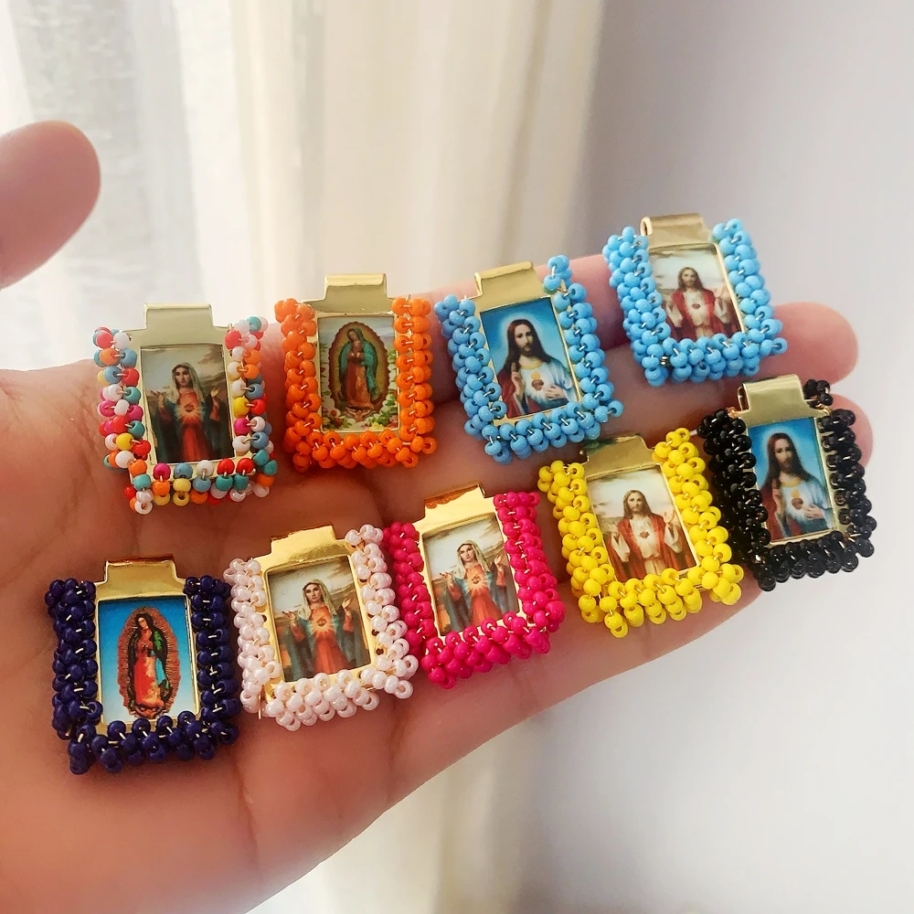 

10PCS, Religious Stye Jesus Virgin Mary Charm Pendant, Necklace Accessories Supply