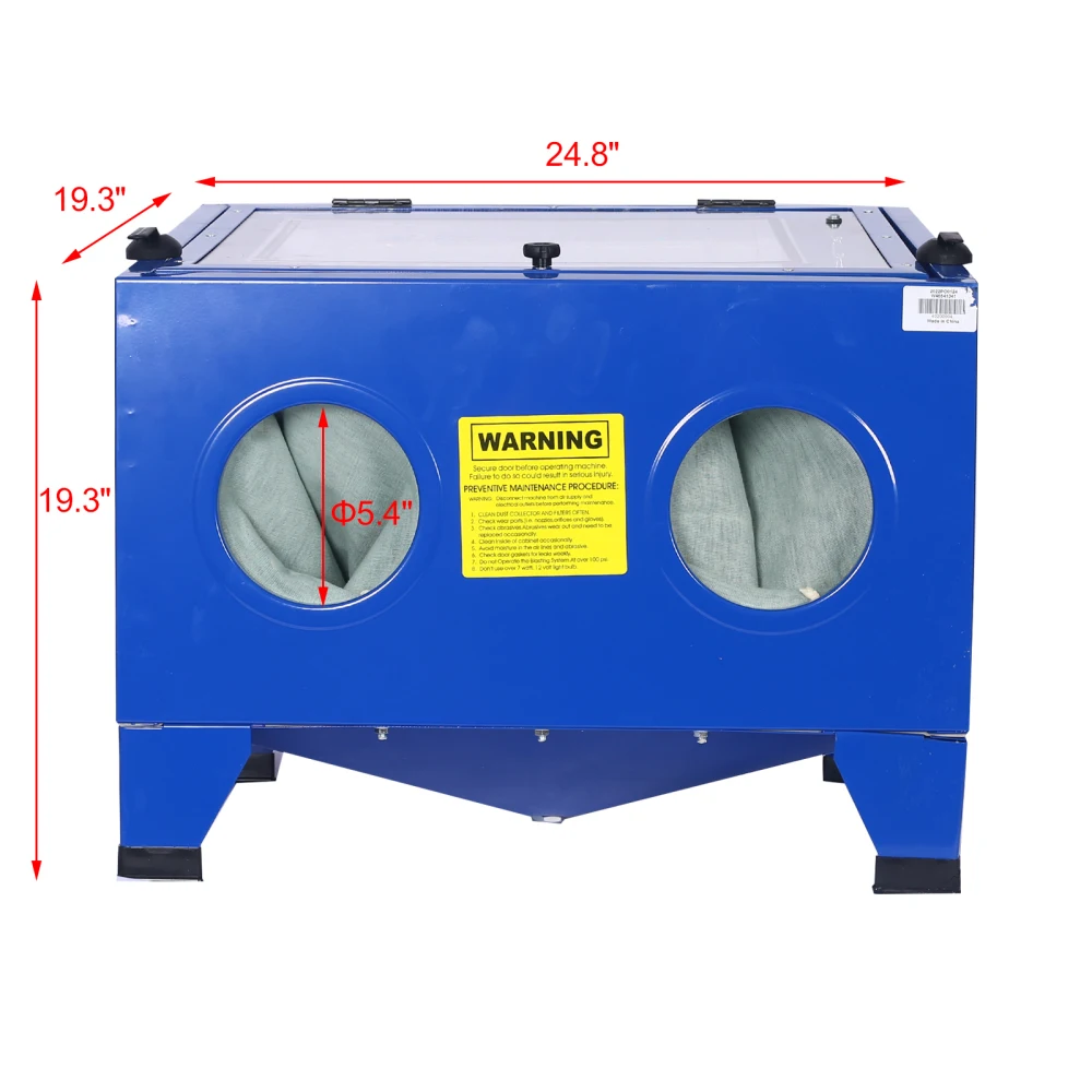 Sandblaster Table Portable Sandblaster Cabinet Kit with Glass Viewing Cover 25 Gallon 80psi Sandblaster Cabinet