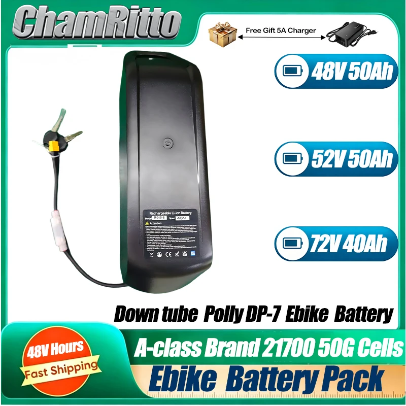 

36v 48v 52v Electric bike cham rider Batterie 30ah 40ah 50ah 60ah Battery ebike Hailong Lithium 60v 72v 1000w 2000w 1500w motor