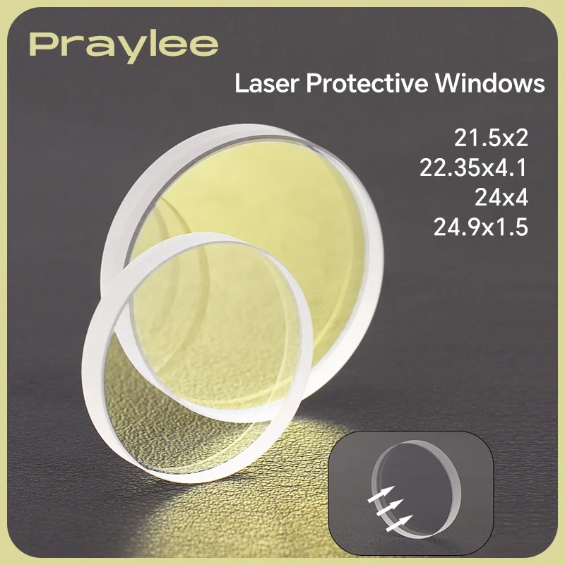 Praylee Fiber Laser Protective Lens Raytools Laser Protective Windows Lenses 21.5x2 24.9x1.5 27.9x4.1 Quartz Fused Silica