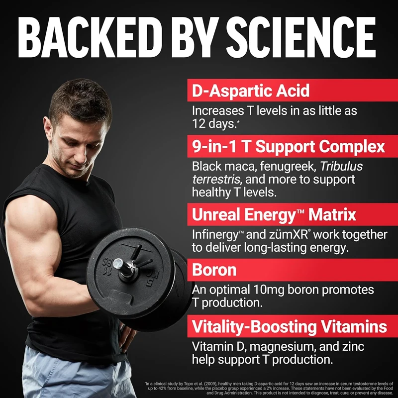 Test X180 Men's Supplement, with Black Maca & D-Aspartic Acid, Support Healthy T Level, Muscle Function & Daily Vitality view 3