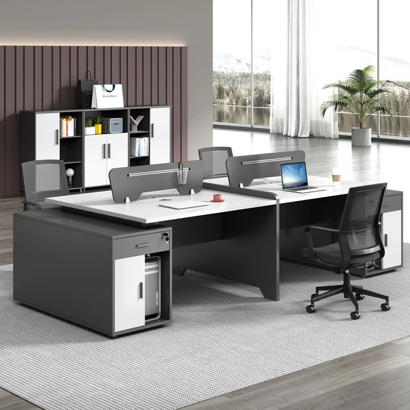Staff Desk Staff Office Desk And Chair Combination Simple Modern 4/6 Seat Card Seat Office Finance Computer Desk