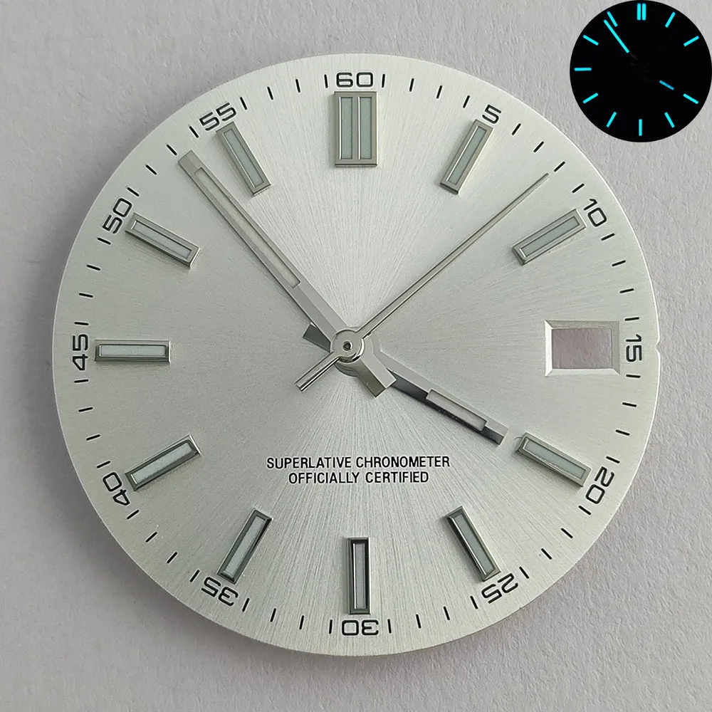 NH35 dial NH35 watch dial blue-green luminous suitable for NH35 movement NH35 watch hands