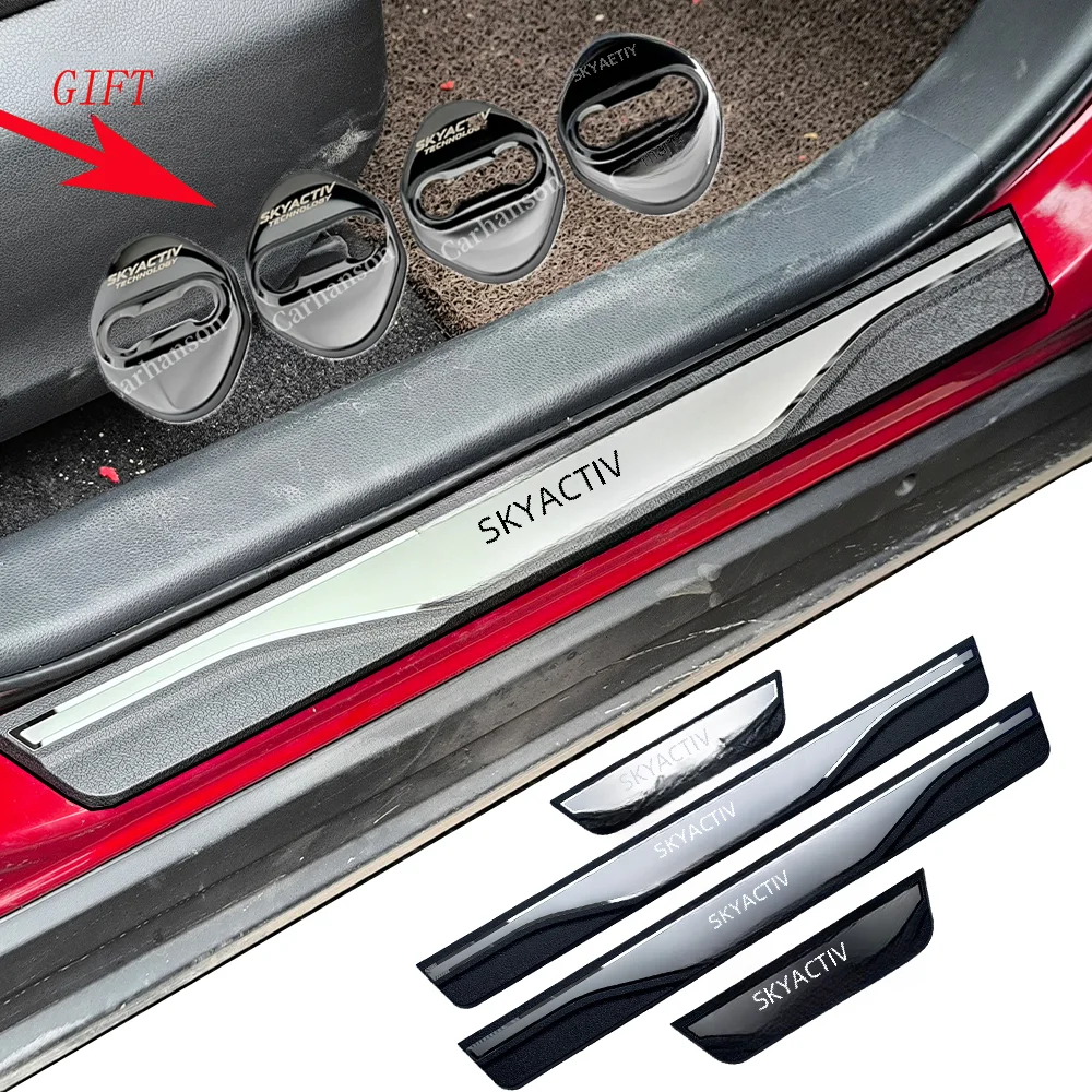 For Mazda Cx-30 Cx30 Cx 30 Car Door Sill Threshold Pedal Cover Trim Protector Scuff Plate Guards Interior Accessories 2020 2024