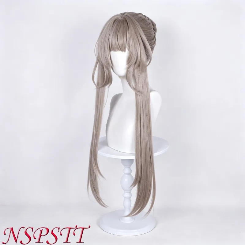 NSPSTT Genshin Impact Sandrone Cosplay Wig 80CM Linen Blonde Heat Resistant Synthetic Hair For Halloween
