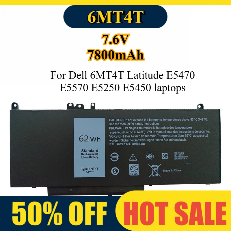 

For Dell Laptop Battery Replacement for Latitude 5000 Series E5470 E5570 E5250 E5450 Models 6MT4T