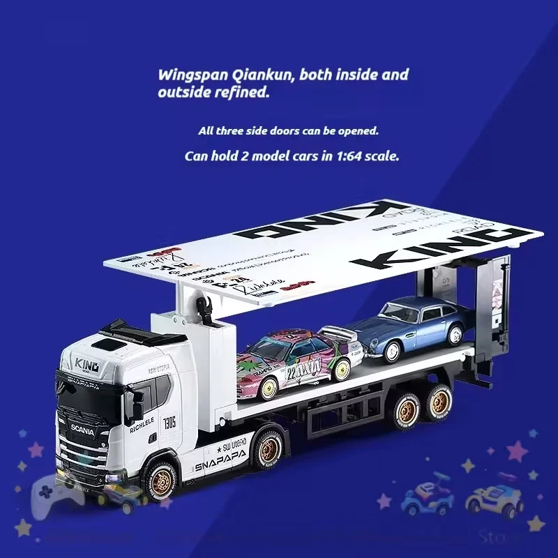 New 1:64 Full Scale Rc Remote-Controlled Alloy Car Drift Car Luxury Container Truck Gifts for International Children's Day