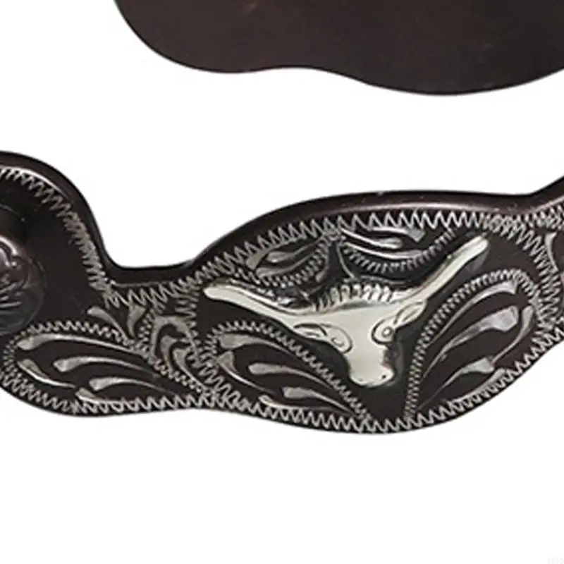 الحذاء الحصان تحفيز يدوي ديكور مع العتاد Western Cowboy Horse Spur Fool Horse Boot سهلة الاستخدام 157D