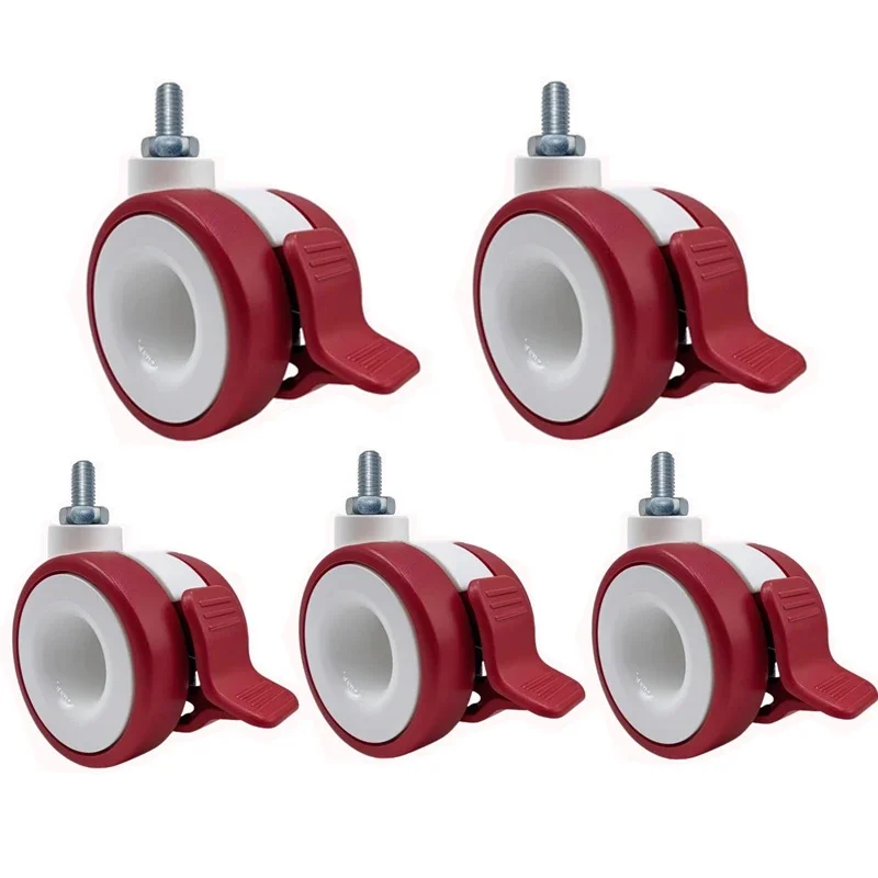 5PCS Anti-Tangle Screw-In Chair Casters Universal Swivel Rollers with Electroplated Hollow Wheels for Office And Gaming Chairs