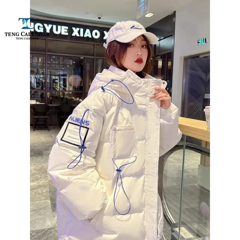 

This Winter's Popular Women's Loose Hooded White Duck Down Bread Jacket Is Super Beautiful