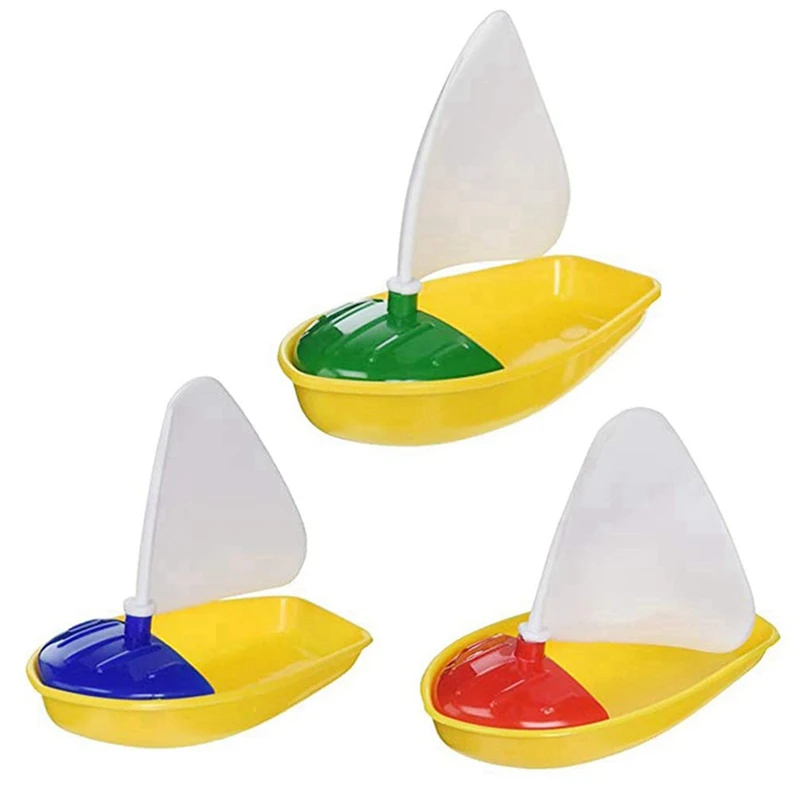 

6Pcs Bath Boat Toy Plastic Sailboats Toys Bathtub Sailing Boat Toys For Kids (Multicolor Small+Middle+Large Size)