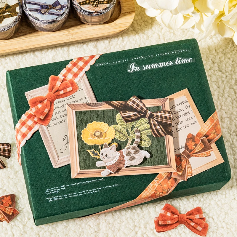 Journal GO 2.6x200cm Weaving Art Tape Stickers Bowknot for Greeting Cards Gift Box  Decoration Photo Album diy Materials