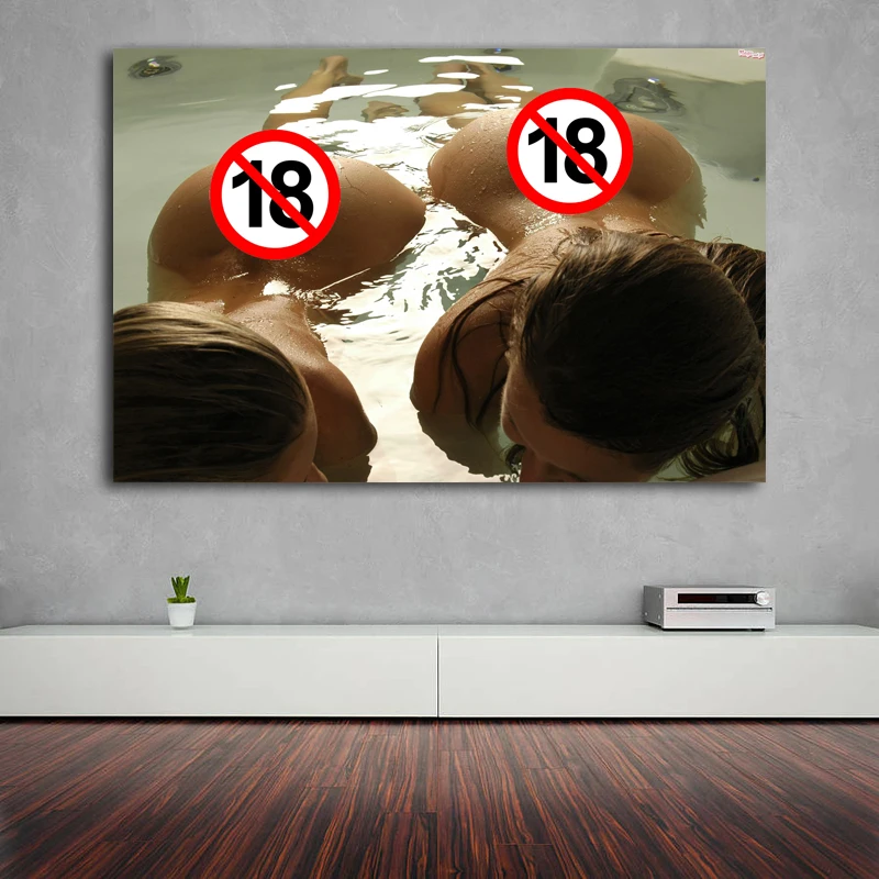 Nudes Girls Paintings Sexy Big Ass Bath Women Aldult Erotic Pornstar Posters Wall Art Picture Canvas Prints For Home Room Decor