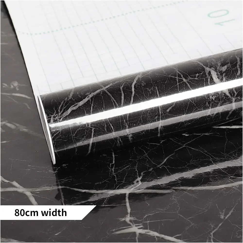 60/80Cm Marble Self Adhesive Wallpaper Decorative Membrane Decorative Wide Kitchen Wallpaper Peel and Stick Countertop Cover