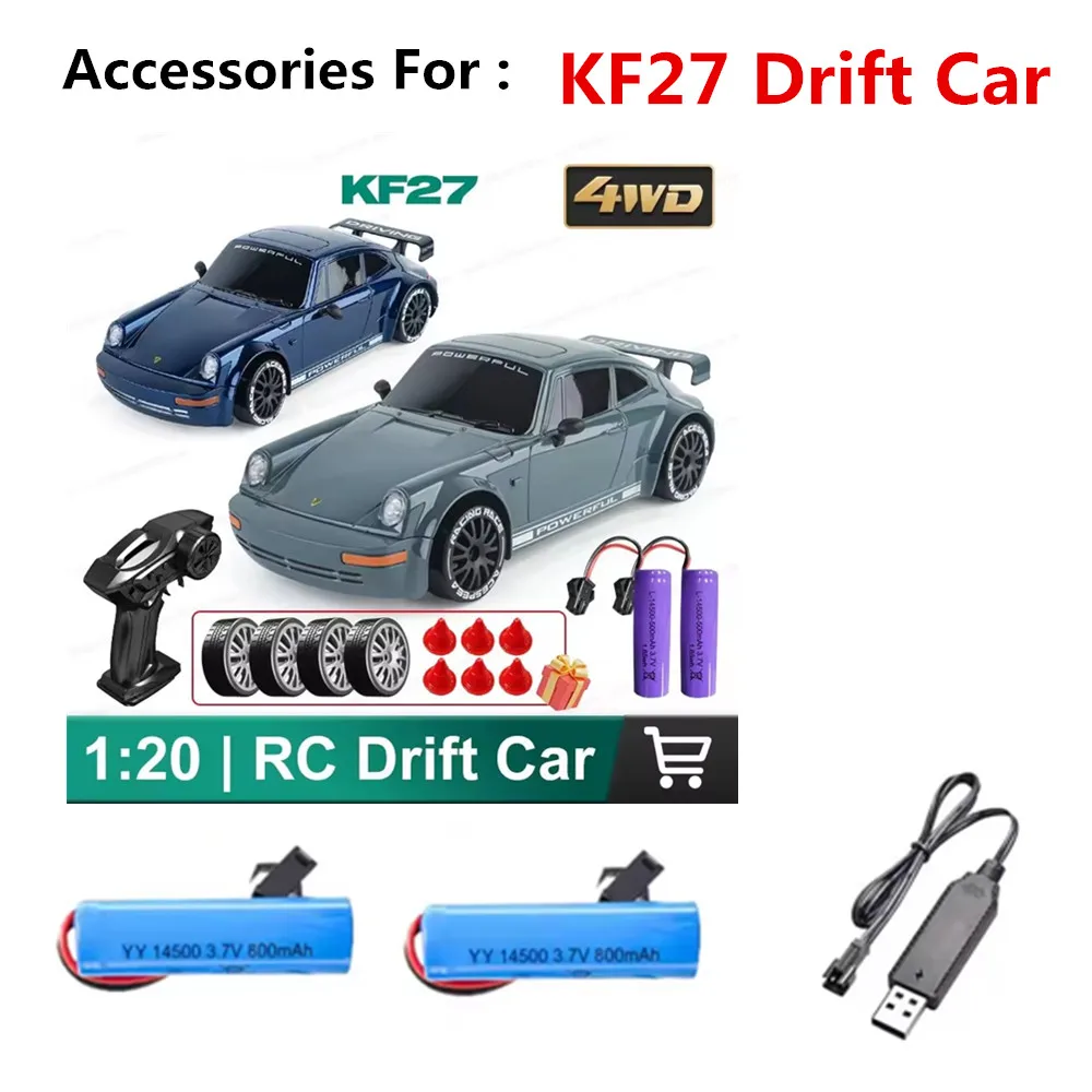 2/4 Pcs  3.7V 800mAh Battery /USB charging cable / Accessories Use For KF27 Parts