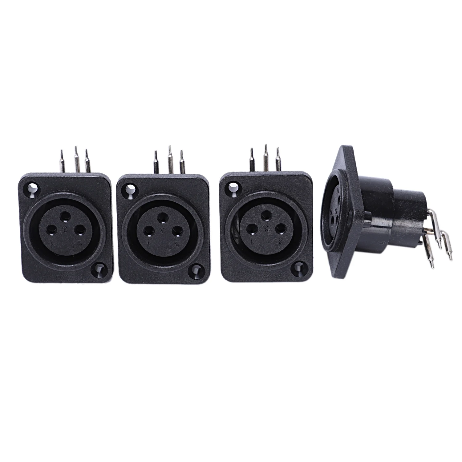 10pcs Black XLR 3pin Female Jack Panel Mount Chassis PCB Socket Connector