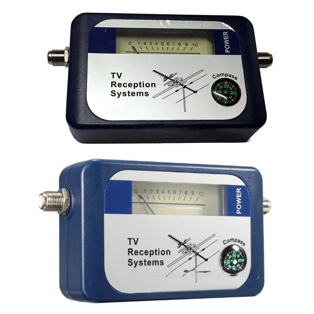 Blue DVB-T Digital TV Meter 170-860MHz Ground For Antenna Detector With For Compass And Buzzer For Satellite Installation Tool
