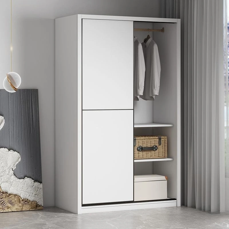 Two or three door wardrobes, household bedrooms, small wooden sliding doors, large-capacity simple cabinets for rental rooms