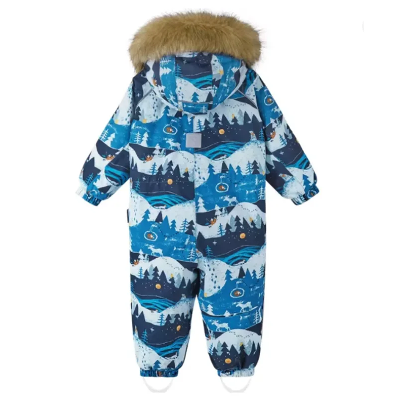Thickened sub zero windproof and waterproof children's one-piece ski suit winter version 2 snowflake-20 Russian winter ski suit