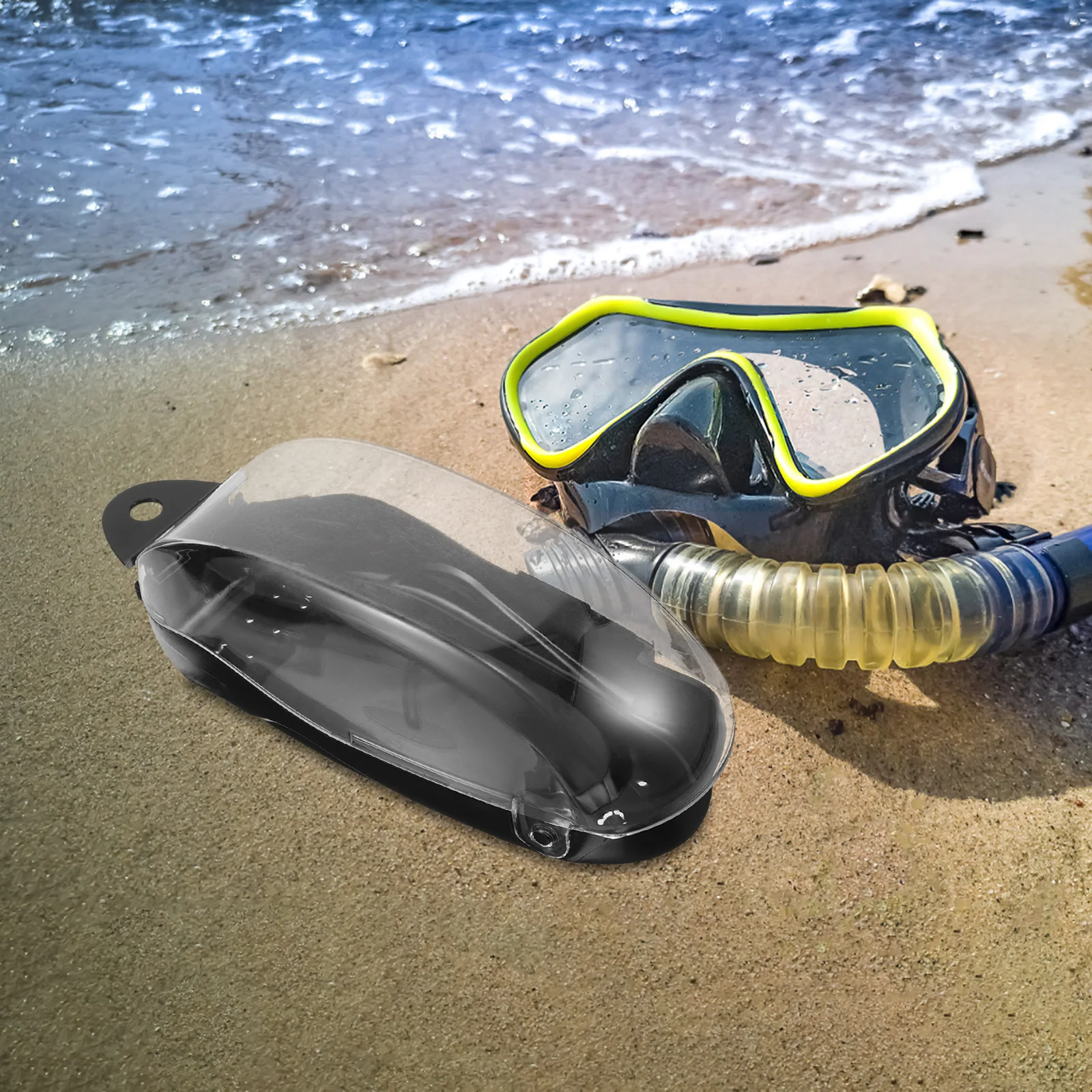 Clear Goggle Case Portable Swimming Goggles Storage Box Compact Push Pull Structure Space Saving Dive Mask Container for Travel