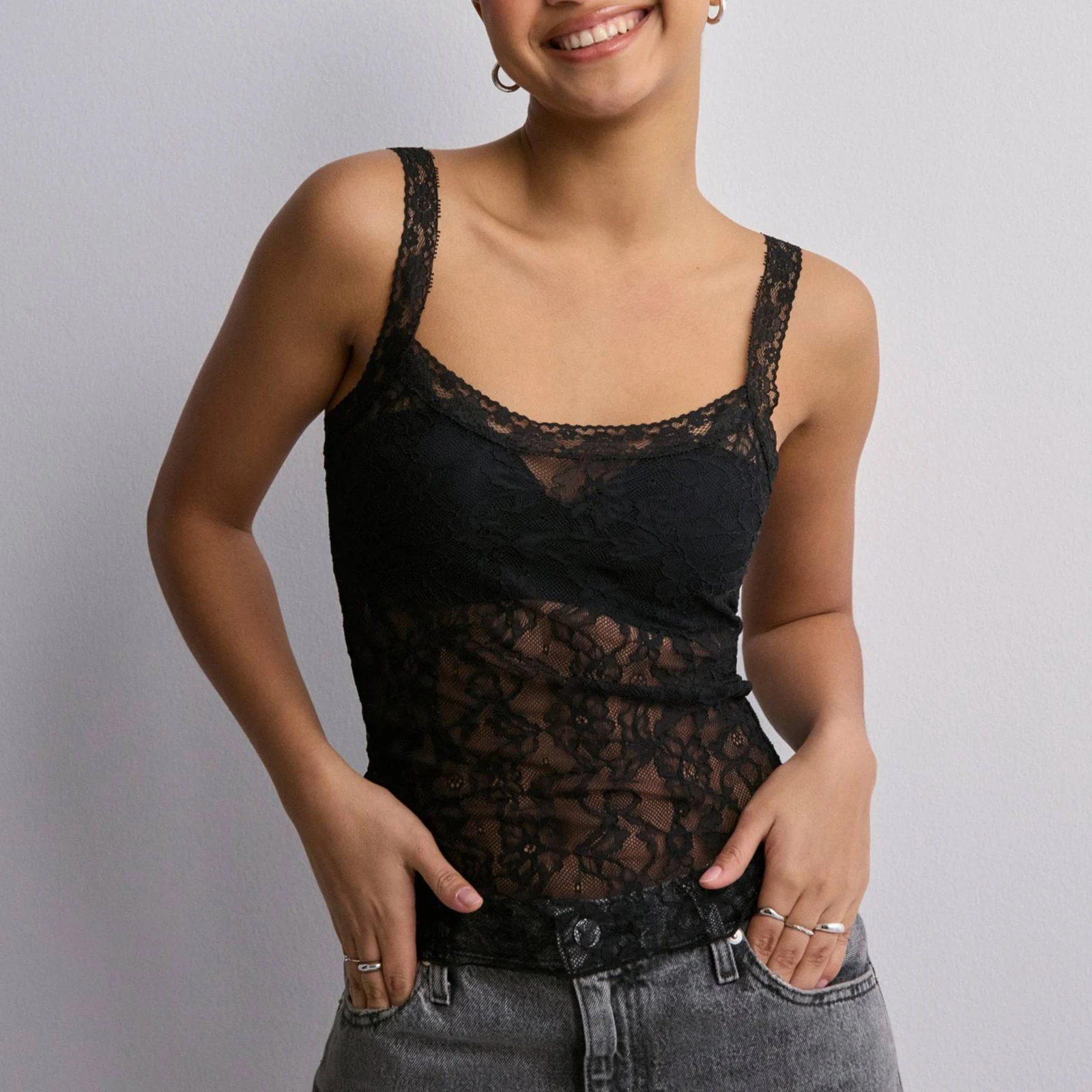 Aesthetic Slim Fit Camis Retro Floral Lace Sheer Crop Tops Cottage Grunge Sleeveless Shirt Vest Y2k Vintage Tank Tops