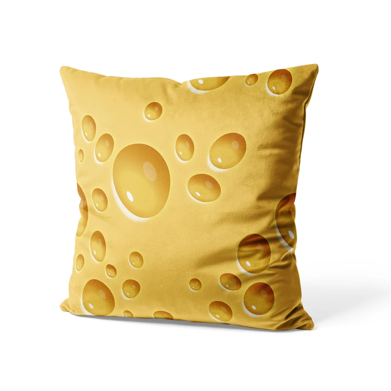 Aertemisi 18'' x 18'' Swiss Cheese Funny Food Square Throw Pillow Cushion Covers Cases Pillowcases for Sofa 45cm x 45cm