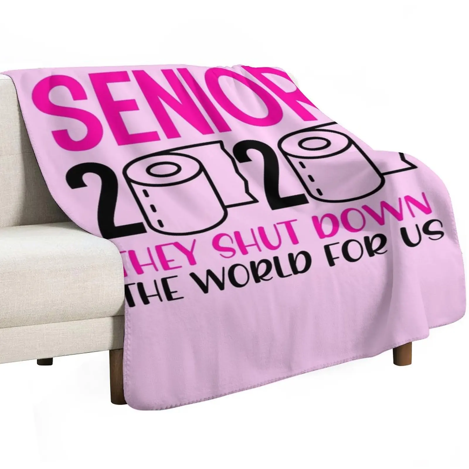 funny senior year class of 2020 quarantine toilet paper high school graduation Throw Blanket for sofa Cute Plaid Blankets