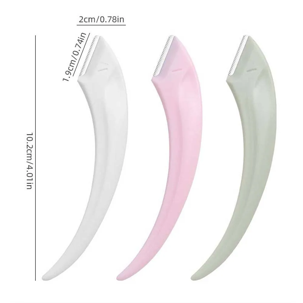 Trimmer per sopracciglia curvo a forma di luna curva Strumento per il trucco Rasoio per peli del viso Rasoio per sopracciglia curvo Shaper per depilazione