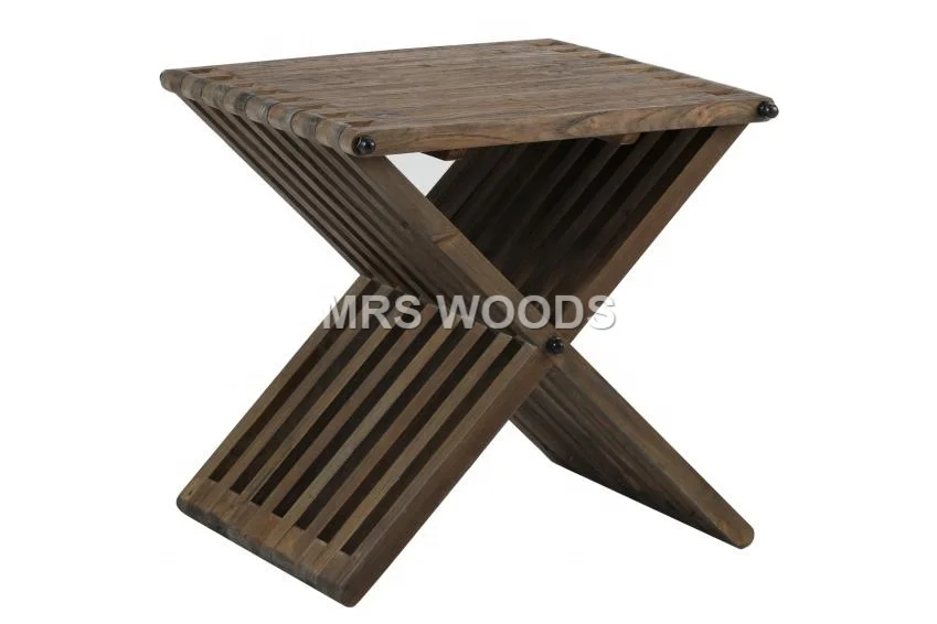 Flat Packed New Design Solid Side Table Wood Rattan Old Elm Coffe Table Side Corner Table