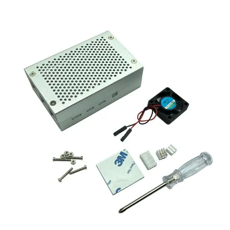 Raspberry Pi4Substitute Shell Aluminum Alloy Metal4b+Shell+Raspberry Pi4Chassis Cooling Box Accessories
