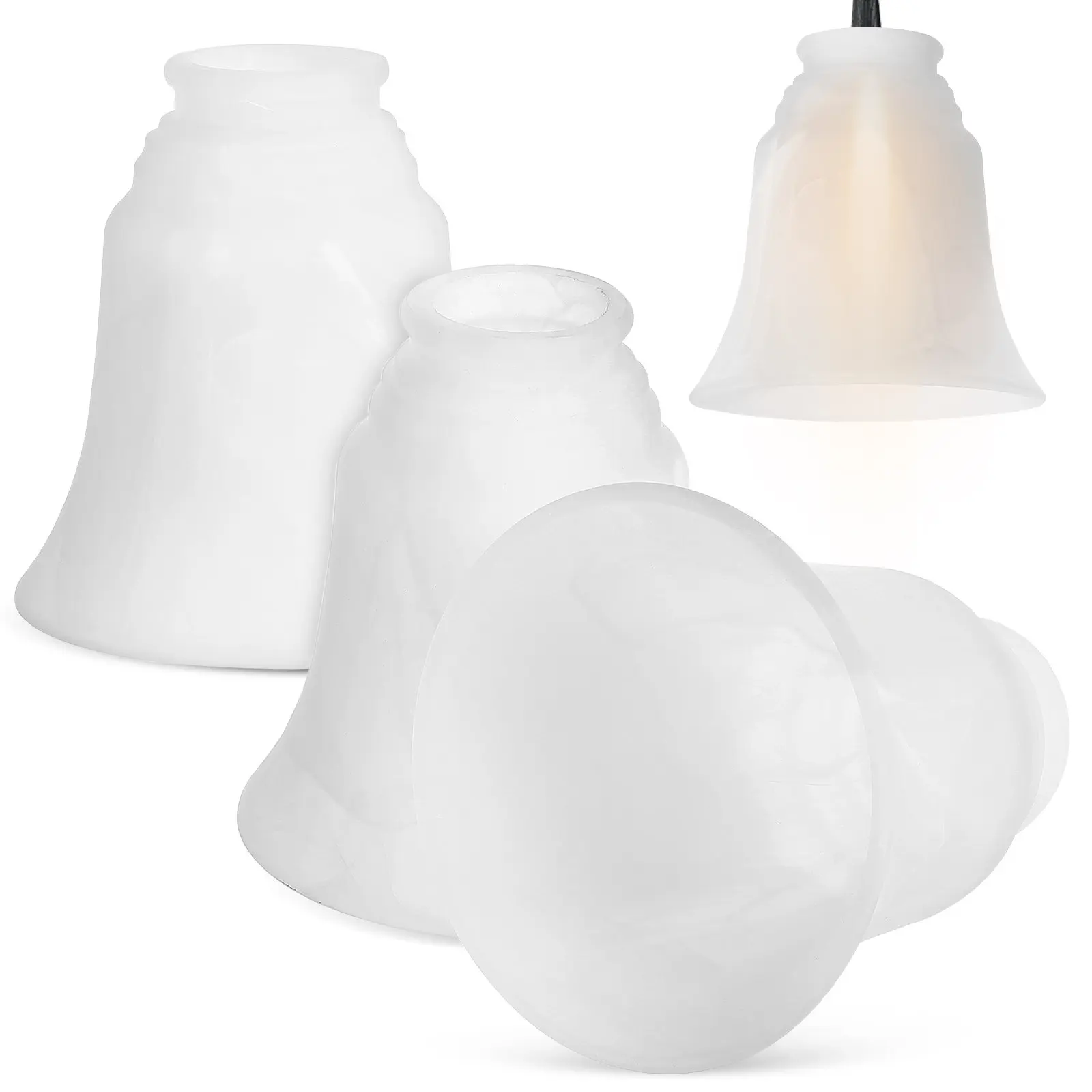 

4Pcs Frosted Glass Lampshade Replacement Comfortable Lighting Wall Sconce Shades for Ceiling Fans Easy Installation
