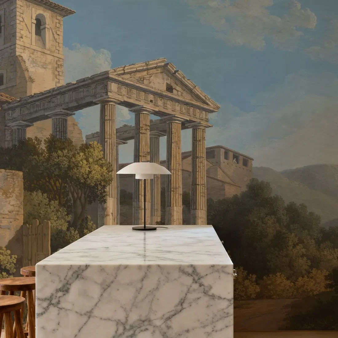 The Temple of Hercules in Cori Made to Measure Mural Wallpaper for Bedroom