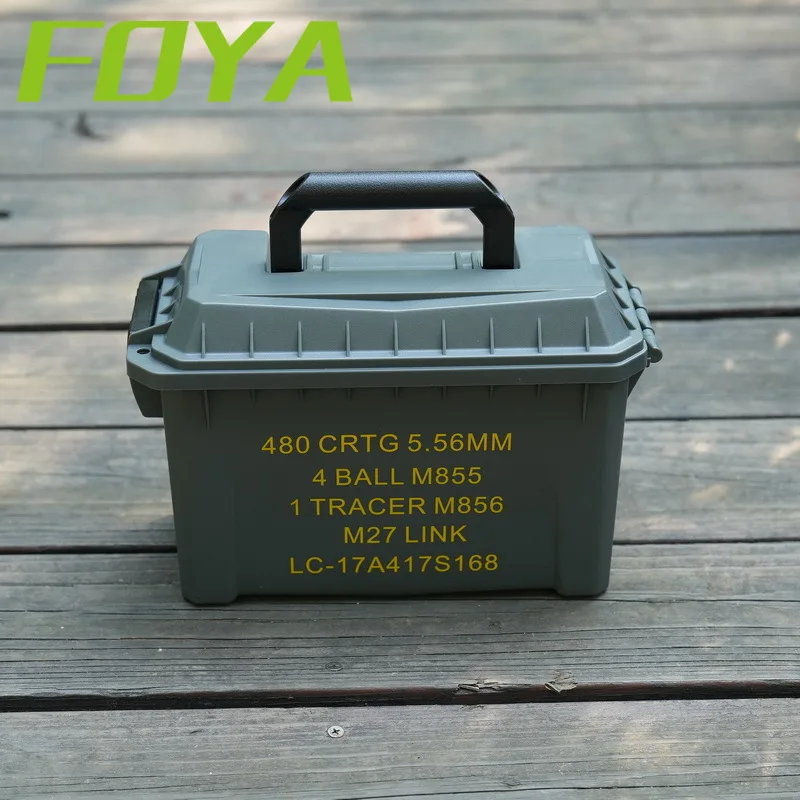 Lightweight Ammo Storage Case, Plastic Dustproof-Waterproof Toolbox, Tactical Bullet Box, 5.56, 7.62 Outdoors High Strength Box