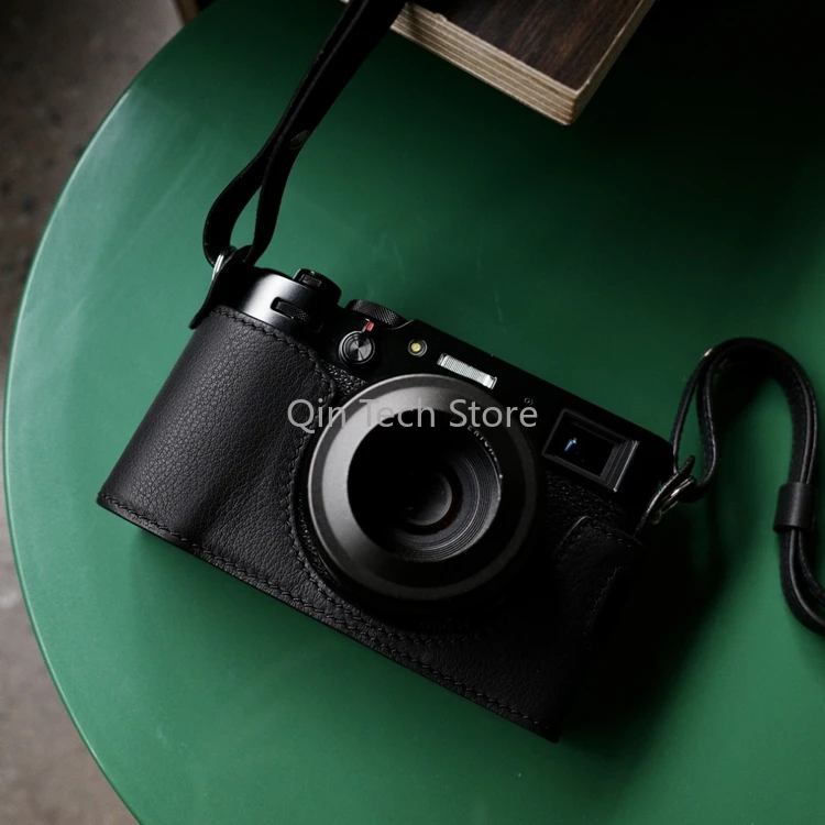 

Genuine Leather Camera Case Half Protective Sleeve Cover Bag Base Box for Fuji X100Vi Fujifilm Accessories Photography