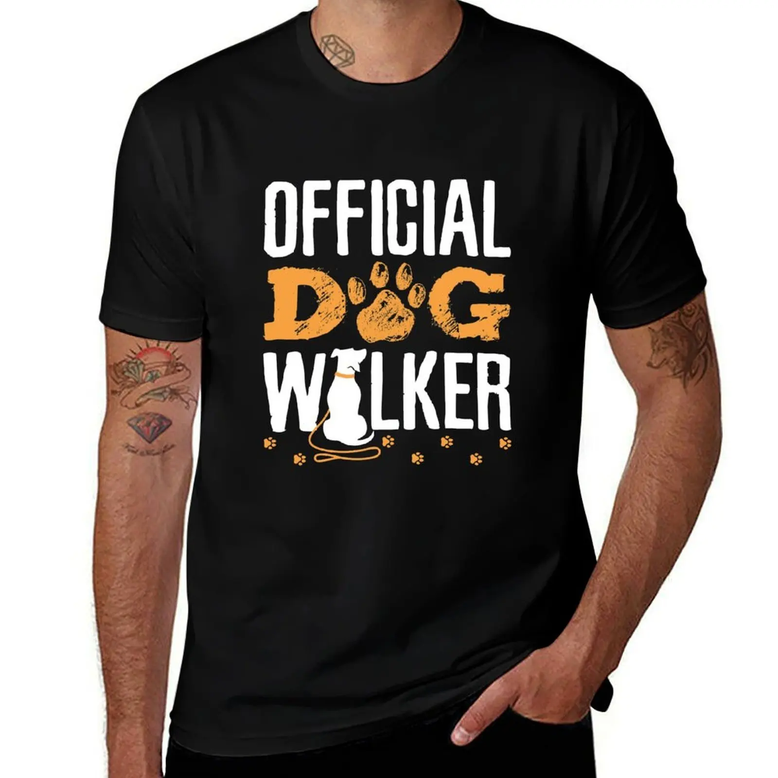 Official Dog Walker T-Shirt Running Gym Short Sleeve Sports Tee T-Shirt