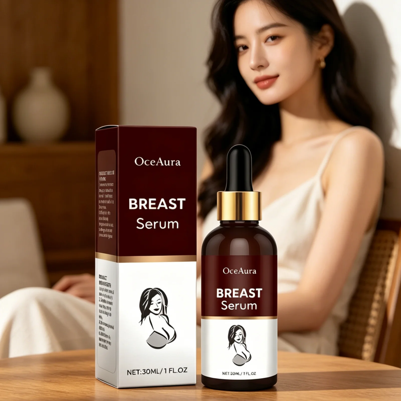 OceAura Breast Care Serum Lifting Skin Firming Anti Sagging Deep Nourishing Hydrating Gentle Formula Breast Essential Serum 30ml