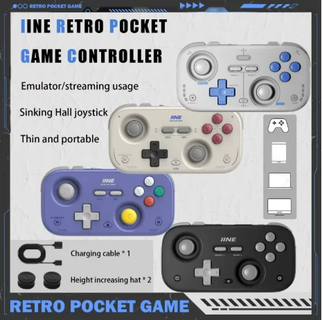 iine-レトロポケットゲームコントローラー-コンパクトポータブル-ホールジョイスティック搭載-1000hz埋め込み式ジョイスティック-カスタマイズ可能なコントロール-m