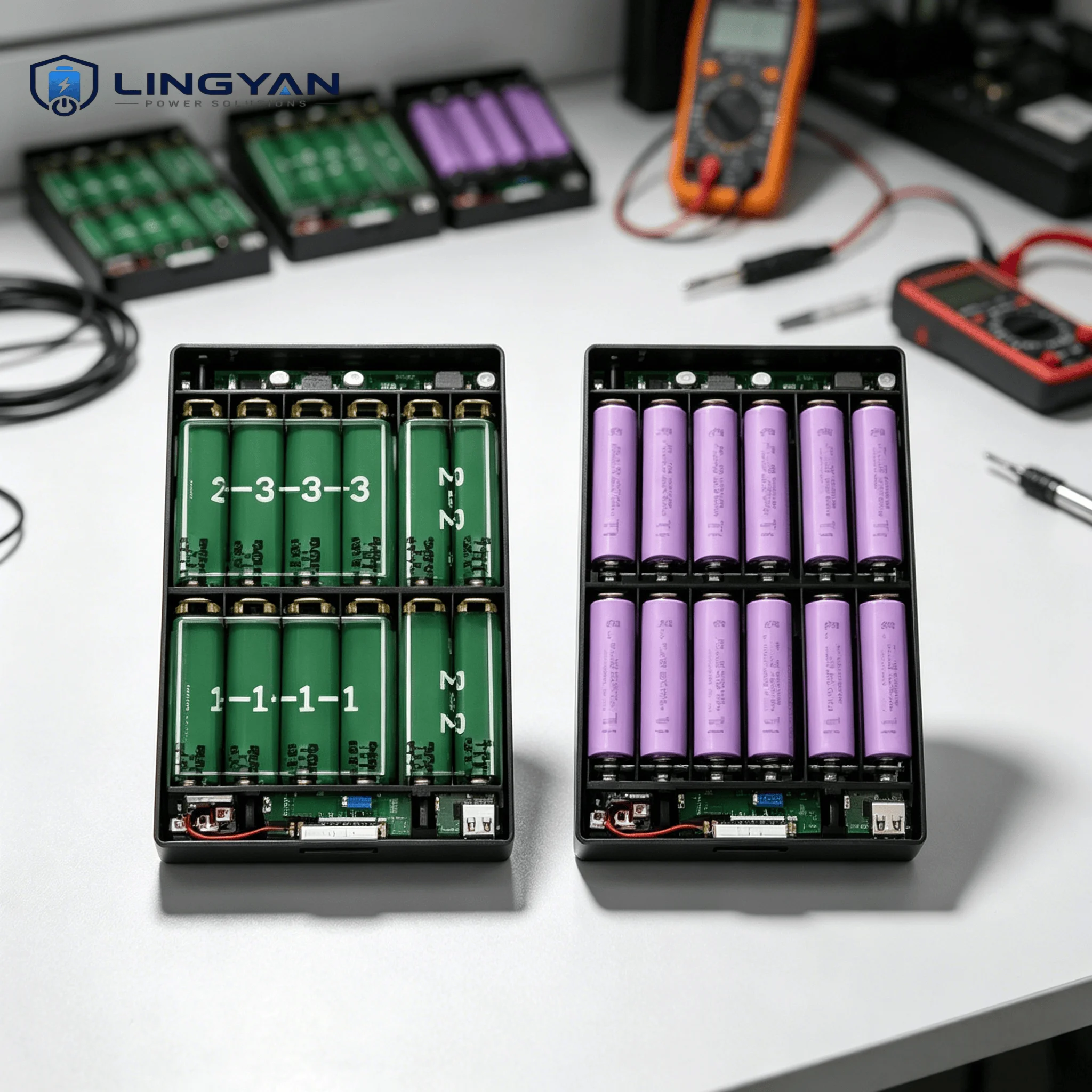 Adjustable 5V to 24V Multi DC Output UPS Shell For Router Camera Solderless 12 Slot 18650 3S4P Emergency Power Case