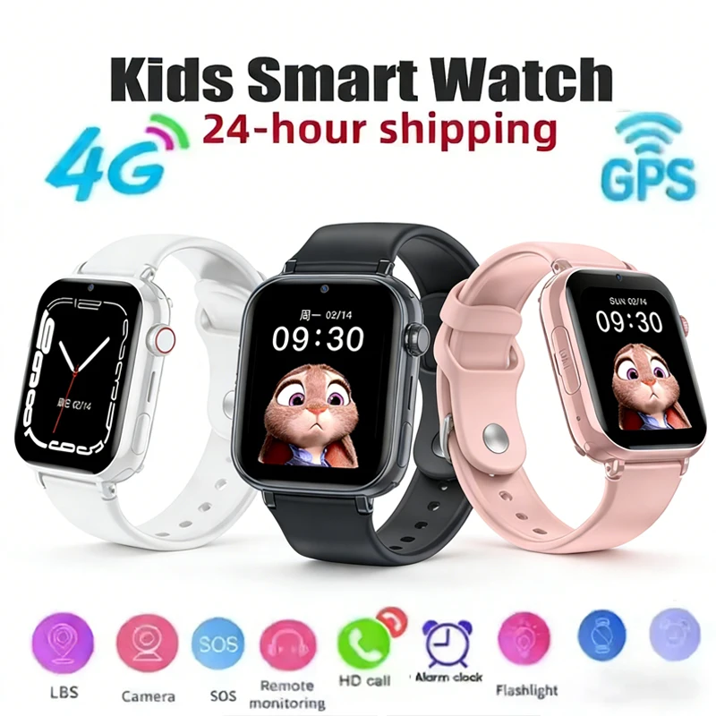 

Новые детские умные часы 5G GPS Местоположение Видеозвонок SIM-карта SOS Детская камера Водонепроницаемая обновление для мальчиков и девочек Добавьте наушники