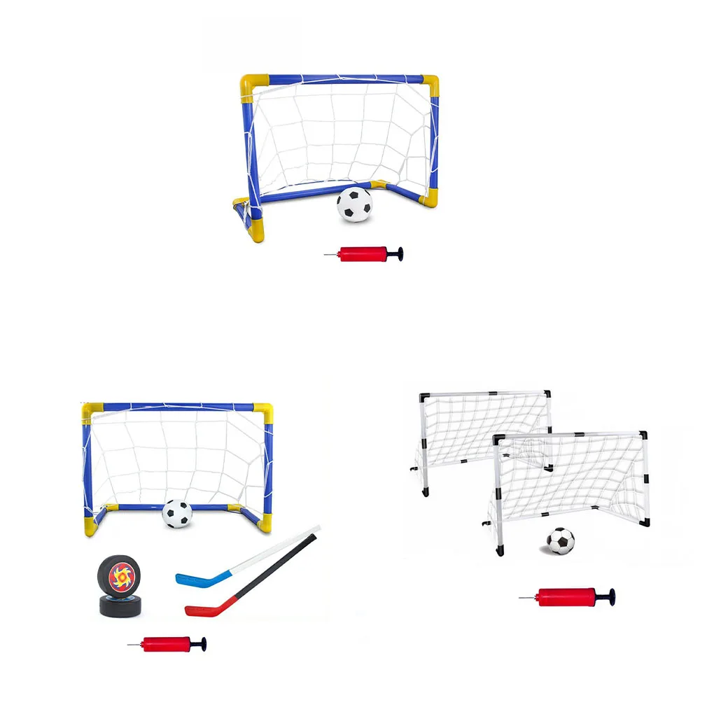 Mini Football Goal Post Net with Pump Kit Playground Kindergarten Sport Removable Training Toys Self-set Soccer Goal