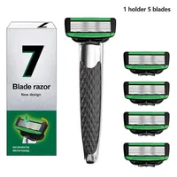 New Manual Razor For Men 7-Layer Blade Shaving Knife Stainless Steel Blades No Skin Damage Old Style Blades Shaver