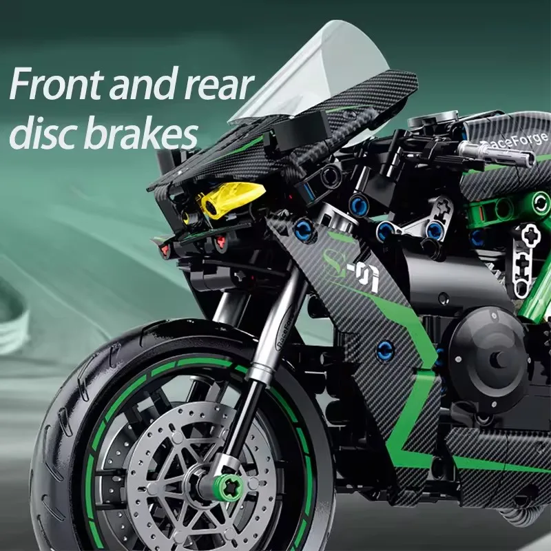 511 pçs locomotivas pesadas moc h2r blocos de construção decoração desktop tijolos da motocicleta para adultos crianças presentes natal