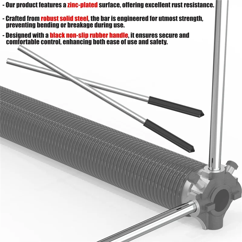 AB41-Garage Door Torsion Winding Rod Garage Spring Winding Rod Torsion Winding Rod Withnon-Slip Handle