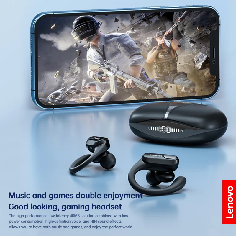 Lenovo XT80 Wireless Bluetooth Earphones Hi-Fi Stereo Sound Headsets Waterproof Comfort Fit Earbuds with Mic for Sports Gaming