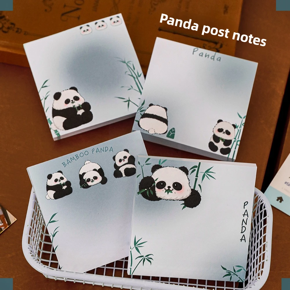 12 Pcs Cartoon Panda  Notes for Students To Stick High-value Note Books Ins Wind Decoration Materials Cute N Times